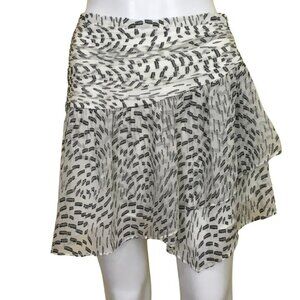 Ramy Brook Black & White Printed Asymmetric Mini Skirt